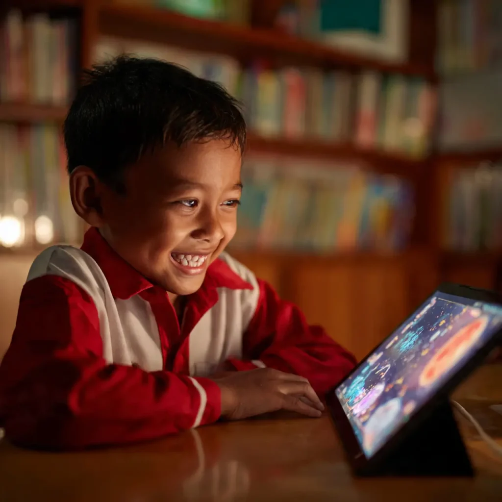 Ilustrasi teknologi AI membuat video pendidikan